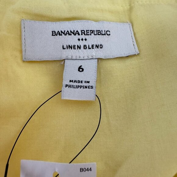 Banana Republic Mini Dress Size 6 Yellow Linen Blend - Picture 8 of 10